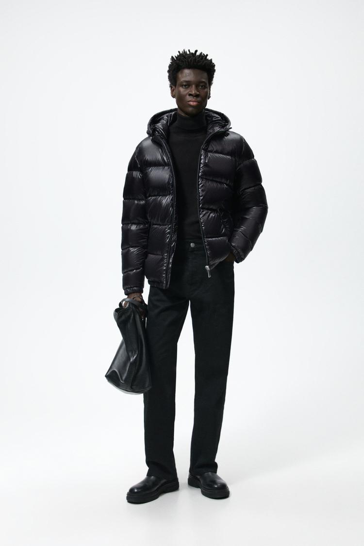 Shiny down puffer jacket zara online